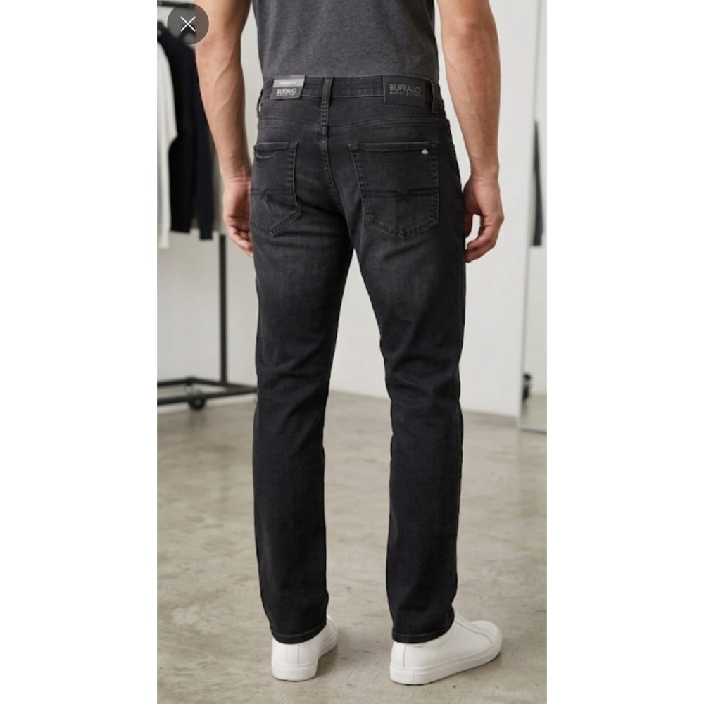 Buffalo David Bitton Men's Black Straight Six Stretch Jeans Pants Size 36 32 NWT